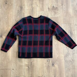 CRYSTAL KOBE TARTAN PLAID KNIT CARDIGAN